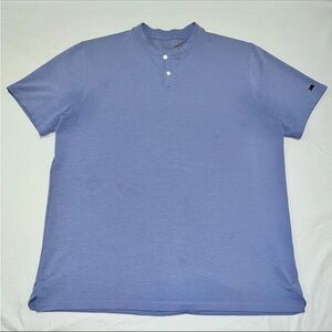 Nike Mens Light Blue Tiger Woods Short Sleeve Golf Henley Shirt AeroReact Sz XL